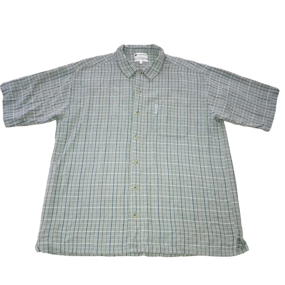 Columbia Sportswear Gray Blue Plaid Button Down Shirt - Men’s XL - Picture 1 of 9